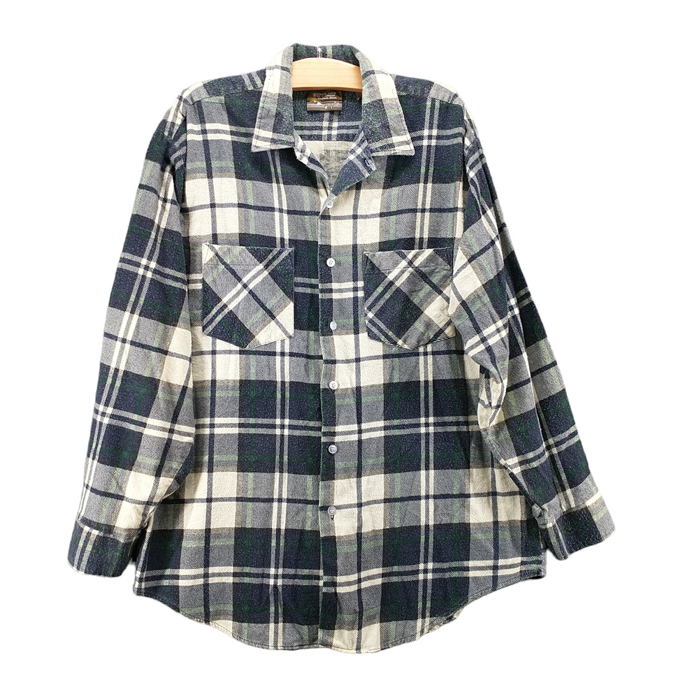Outlaw Western Wear Men's Button Up Shirt Multi Large Long Sleeve Plaid